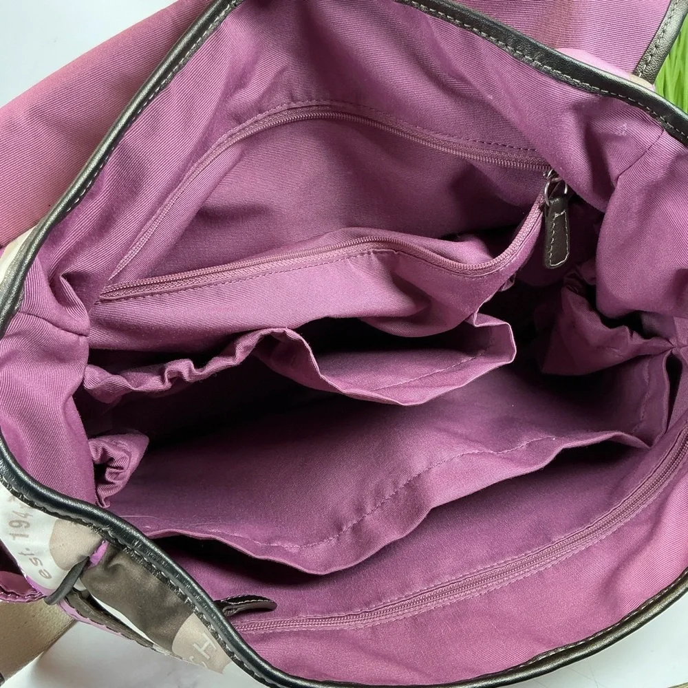 Coach Y2K Signature Pink Brown Snap Head Messenger Diaper Shoulder‎ Bag Laptop